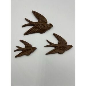 Vintage Burwood Prod Co Faux Wood Birds 1983 Set Of 3 Wall Decor Made in USA